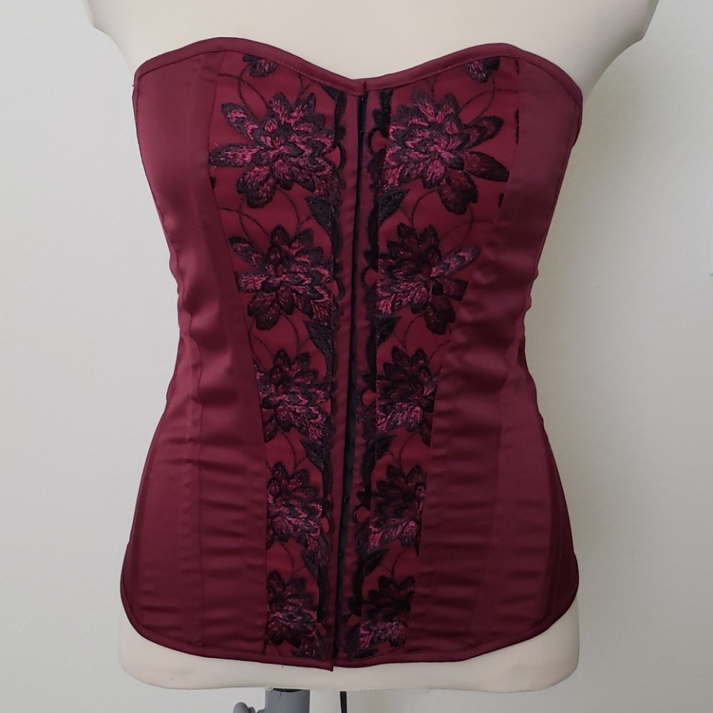 Maroon Lace Corset Goth Victorian